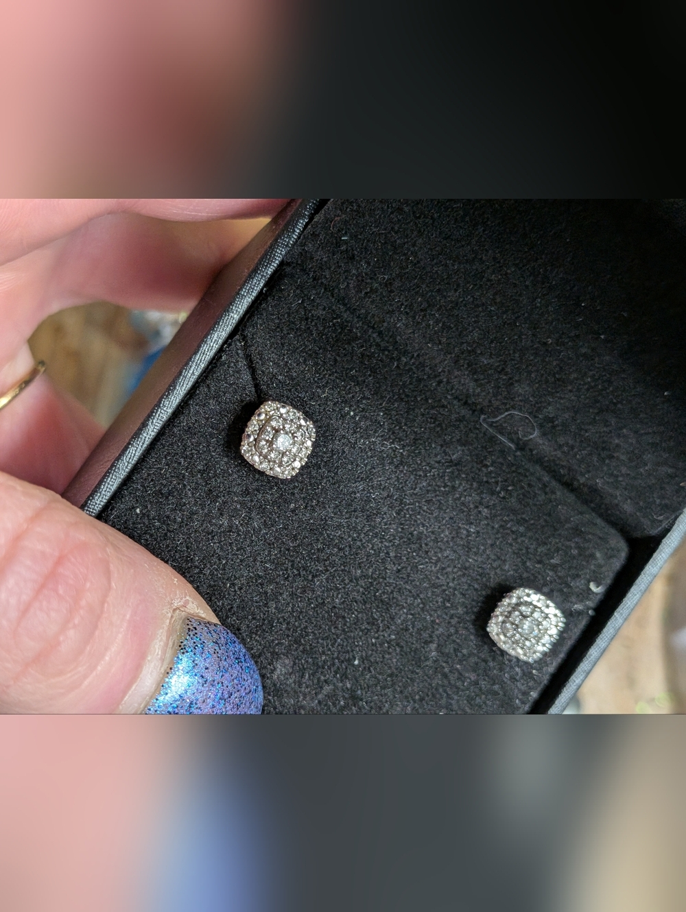 Kay Jewelers Diamond Double Cushion Halo Stud Earrings White Gold